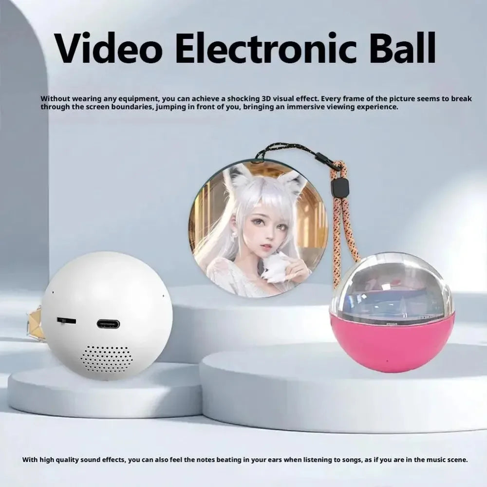 Video Crystal Ball Memory sphere Art Glass Ball Lamp Spherical Pixel Display 2.7 inchs Screen 4GB Videos Player Spherical Gifts